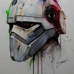 photorealistic luke skywalker helmet with weathered painting , illustration on coarse canvas by <agnes cecile> and <Yoji Shinkawa>, ornate and intricate details , soft smooth lighting, concept art,