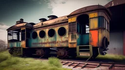 Abandoned old station locomotive