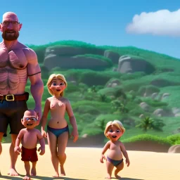 shirtless Walter White family , 8k, tropical background,