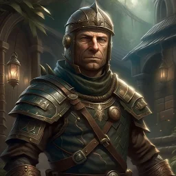 fantasy townsguard sergeant digital art portrait