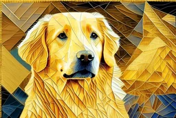 style of paul klee Golden retriever dog