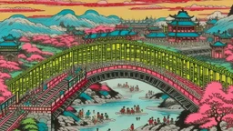 A bridge made out of candy painted Utagawa Hiroshige