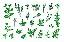 vector plants and herb set illustration. watercolor