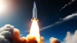 massive rocket launch to the space