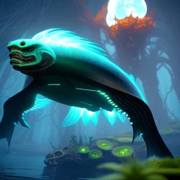 bioluminescent epic aquatic alien, 8k resolution, dynamic lighting, ultra hyperdetailed, Unreal Engine 5, ultra colourful, very small details, realistic