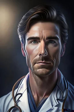 hyper realistic A centered image of male doctor