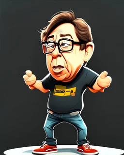 Caricatura de Gustavo Petro hablando serio cuerpo completo gorra obra de arte detallado 4k