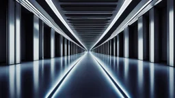 a view of a long hallway with lights on each side, infinite corridor, infinite hallway, futuristic hall, liminal space hallway, symmetrical. sci - fi, leading lines, architectural photo, endless hallways, vanishing point perspective, liminal space photography, symmetrical!! sci-fi, gateway to futurisma, an empty liminal space, infinitely long corridors