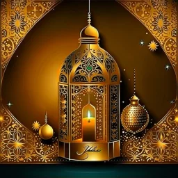 Golden sparking ramadan's greetings