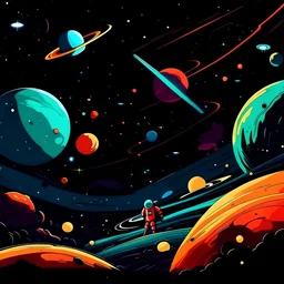 comic-style outer space