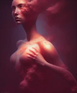 woman, photographer. oil on canvas, volumetric lighting, beksinski