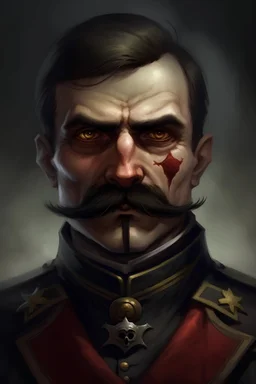 vampire sergeant, moustache, piercing eyes