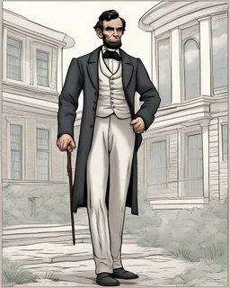 Storybook character, President Abraham Lincoln, suitable for story books for kids