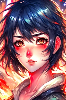 Draw me a high-resolution portrait of well-known anime characters in an epic style from several popular modern Japanese anime and add the main characters from each anime and pay attention to the finer details so that every part of the painting is a masterpiece.