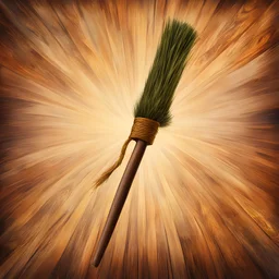 old wooden broom. No detailed background.Magical. Epic. Dramatic, highly detailed, digital painting, masterpiece