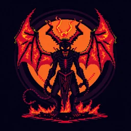 16 bit pixelart of demonic entety