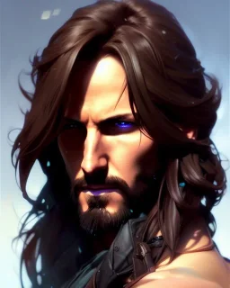 "matt mercer, beautiful eyes, full-scale head and shoulders portrait, 8k resolution concept art portrait by Greg Rutkowski, Artgerm, WLOP, Alphonse Mucha dynamic lighting hyperdetailed intricately detailed Splash art trending on Artstation triadic colors Unreal Engine 5 volumetric lighting Splash art fantasy