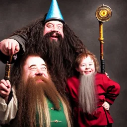 photo, Dwarf wizard, black kids, laser guns