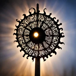 Day, light, sun symbol on a stick, gothic, darkness