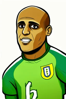 Roberto Carlos Brazilian football player cartoon 2d