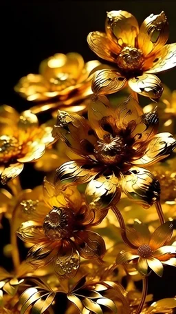 Golden flowers decoration real