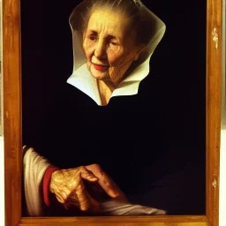 Portrait of an old woman Caravaggio style