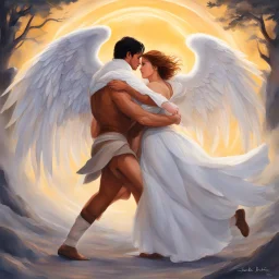 [art by Bekka Bjorke] Jacob wrestling with angel