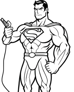 superman with Wepon coloring page