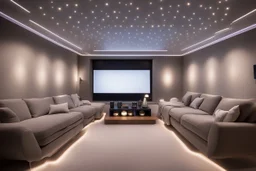 dedicated home cinema room with LED lighting in the walls make sure the room is completely symmetrical