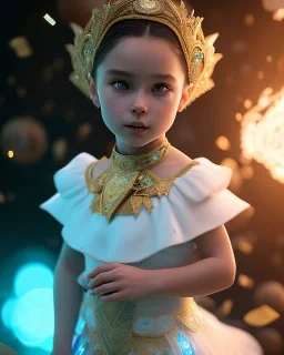 A small magic child, head and shoulders, 8k resolution concept art portrait by Greg Rutkowski, Artgerm, WLOP, Alphonse Mucha dynamic lighting hyperdetailed intricately detailed Splash art trending on Artstation triadic colors Unreal Engine 5 volumetric lighting Splash art fantasy"