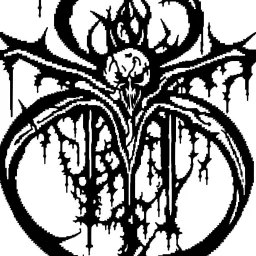 A name of a black metal band ''ISCARIOT'' with a inverted cross