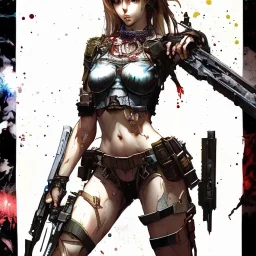 body anormal, cry blood,girl cute, watercolor illustration by <Yoji Shinkawa>,