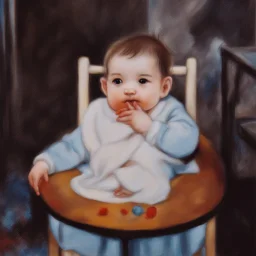 a baby in a fantasy card illustration, manga style
