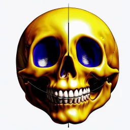 ANATOMICALLY CORRECT digital photograph of the SKULL OF A SMILEY FACE by davinci with fine line,