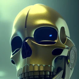  octane render, 8k, high detail, skull droid, android, metallic