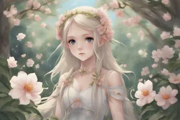 Anime child of life daughter of the forest friend to all the critters the maiden of flowers