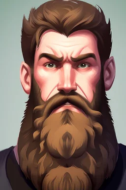 Mr Beard gamer logo male portrait fantasy