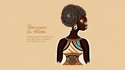 Logo, design, African woman, graphic, drawing, white background, cartoonthe