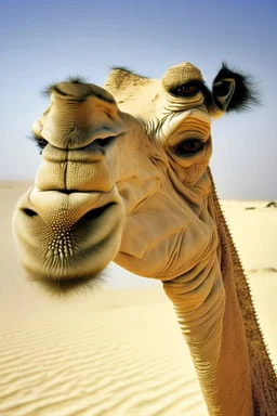 camel with deformed human face