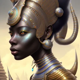 sango fantasy, fantasy magic, intricate, sharp focus, illustration, highly detailed, digital painting, concept art, matte, masterpiece head sexy view black African beauty black afro hair space lady silver dinosaur head Egyptian princess