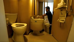 Hotel room toilet overflows while man tries to still defecate into it