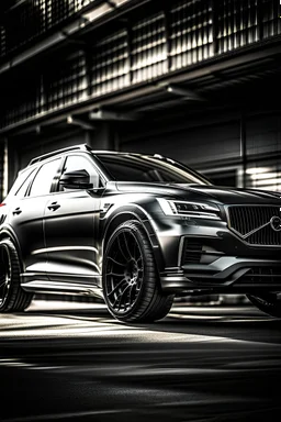 photograph of a volvo xc60 lowered and with large wheels