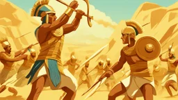 Pharaonic soldiers fighting in battle