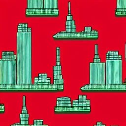 candlestick pattern cityscape red green