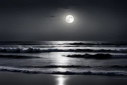 ink haiku: the post apocalyptic lacy Chinese lantern, alone in the dark of the shore, competes with the full Moon