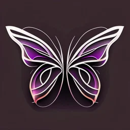 symetry!!, butterfly!!, view from a side, wings waving, logo, NFT, futuristic, curves, lines, simple, gradient, creative