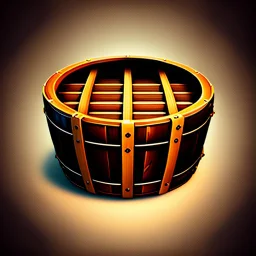 a wooden barrel : 1.5 ) money goes in from above and money comes out from below, ultra quality, vector graphics