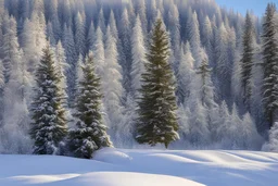 Winterlandschaft Schneebedelte Tannenbäume