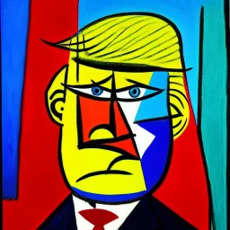 Angry Trump painting by picasso