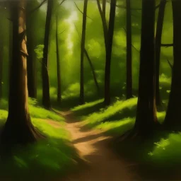 woods, oil painted.